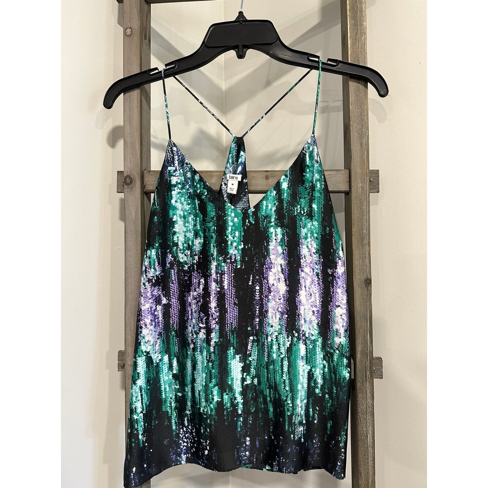 Express Teal, Purple & Black Sequin Cami Tank